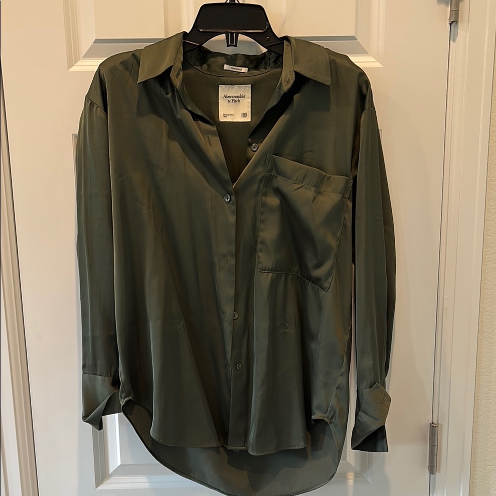 Abercrombie & Fitch Sage Green Oversized Shirt